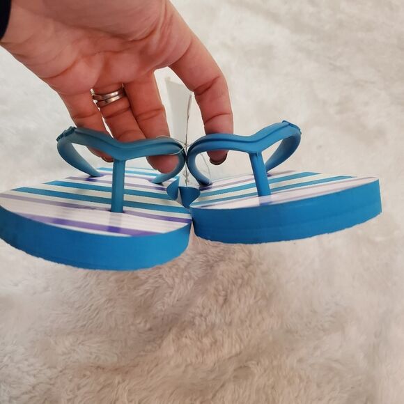 Coach Sandals Clementine 6 Azure Blue Rubber Flip Flops - Picture 4 of 8